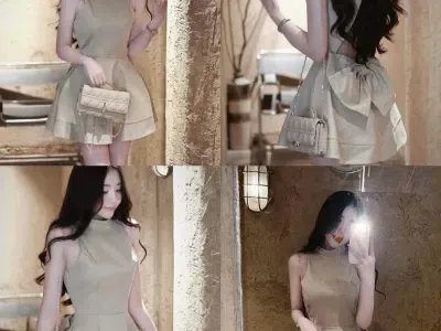 VÁY KAKI HỞ LƯNG CÓ NƠ