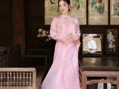 Amy Store áo dài hồng phấn size M fit S,M