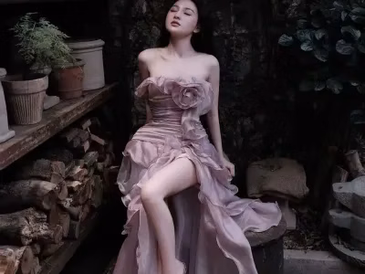VÁY VOAN TÍM XẺ ĐÙI