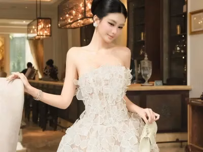 Thảobibi V578 Đầm cup hoa trắng TBb