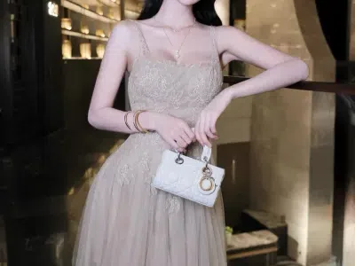 Váy ren nâu kết hoa - Chau Hy V042 Size S