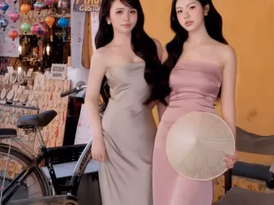 V527 Váy lụa cup KEM size S